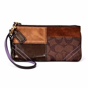 COACH Patchwork Corner Zip Wristlet